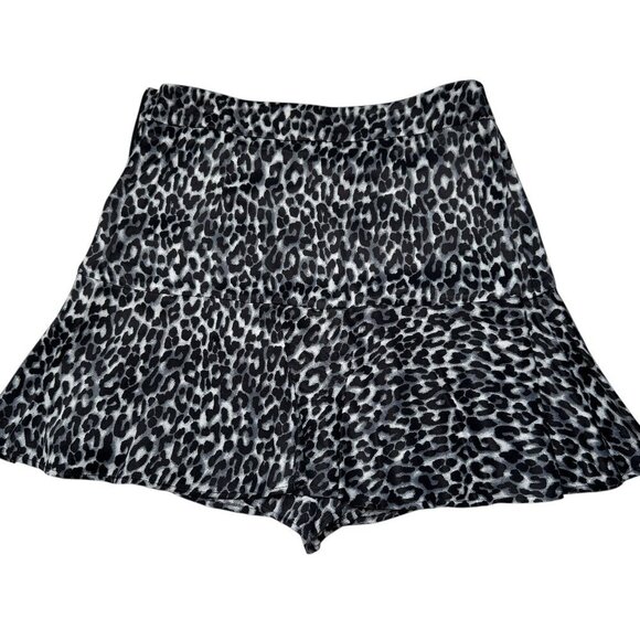 Zara Leopard Print Mini Skort Black/Navy Sz S NWT - Picture 1 of 10